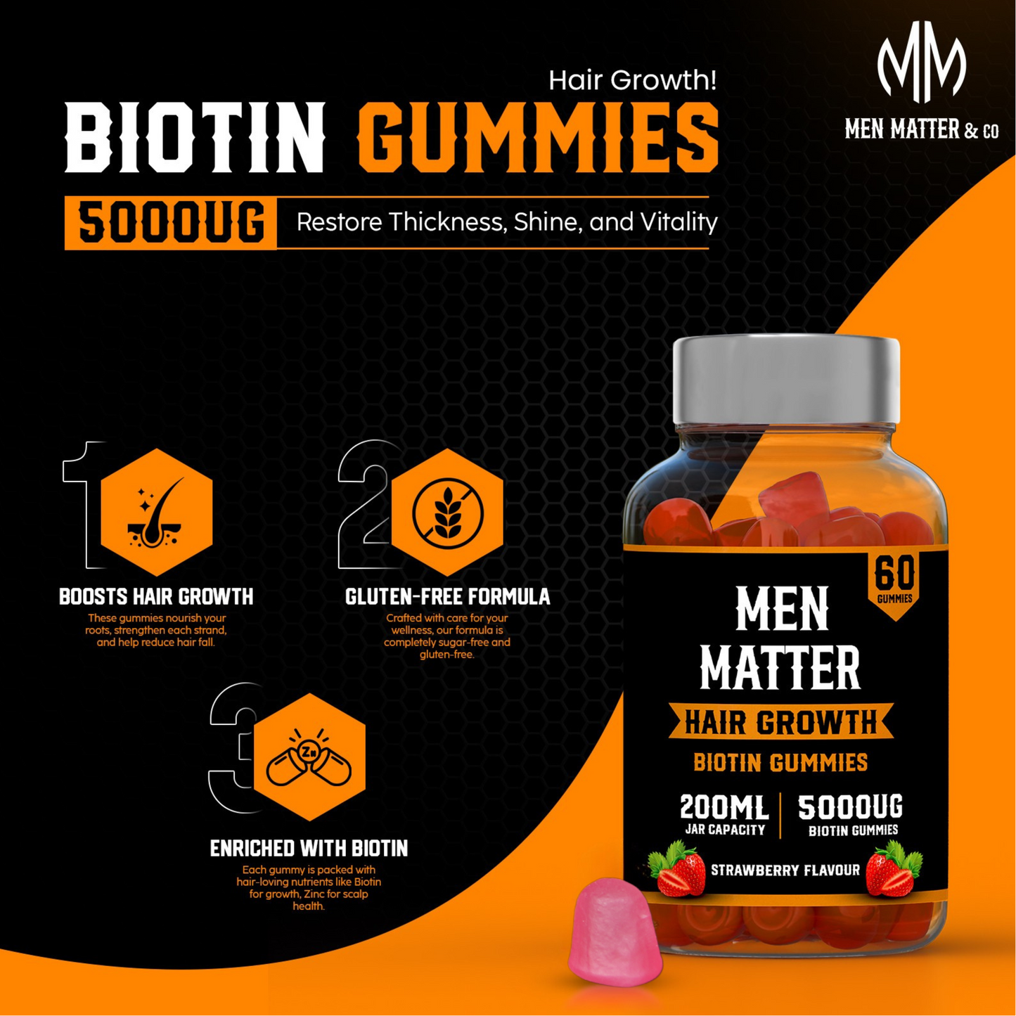Hair Growth Gummies – Biotin 5000μg