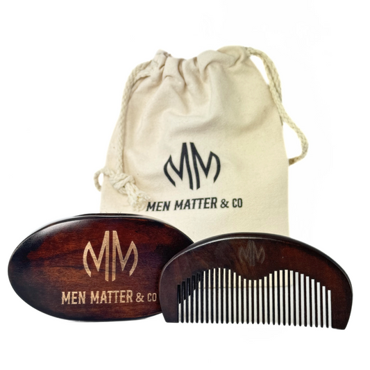 Men Matter & Co The Grooming Duo - Beard Brush & Comb Set for Complete Beard Care